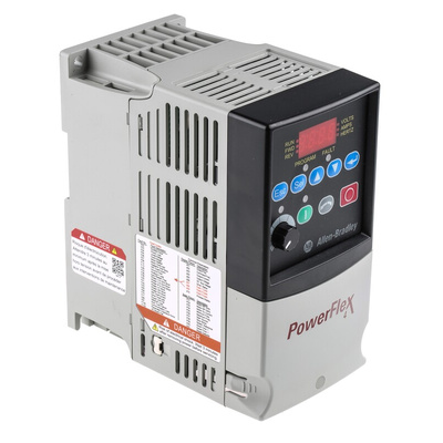 Allen Bradley Inverter Drive, 0.4 kW, 1 Phase, 230 V ac, 2.3 A, PowerFlex 4 Series
