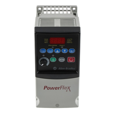 Allen Bradley Inverter Drive, 0.4 kW, 1 Phase, 230 V ac, 2.3 A, PowerFlex 4 Series