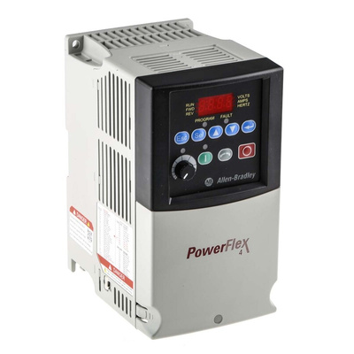 Allen Bradley Inverter Drive, 1.5 kW, 1 Phase, 230 V ac, 8 A, PowerFlex 4 Series