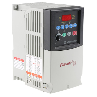Allen Bradley Inverter Drive, 2.2 kW, 3 Phase, 400 V ac, 6 A, PowerFlex 40 Series