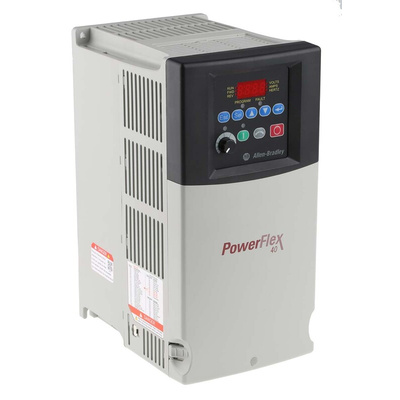 Allen Bradley Inverter Drive, 5.5 kW, 3 Phase, 400 V ac, 12 A, PowerFlex 40 Series