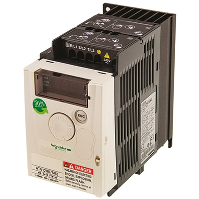Schneider Electric Inverter Drive, 0.75 kW, 3 Phase, 230 V ac, 5.3 A, ATV 12 Series