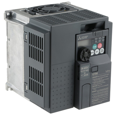 Mitsubishi Inverter Drive, 1.5 kW, 3 Phase, 400 V ac, 4 A, FR-E740 Series
