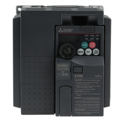 Mitsubishi Inverter Drive, 1.5 kW, 3 Phase, 400 V ac, 4 A, FR-E740 Series
