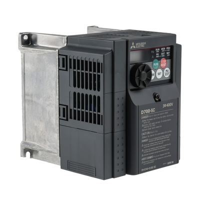 Mitsubishi Inverter Drive, 0.4 kW, 3 Phase, 400 V ac, 1.2 A, FR-D740 Series