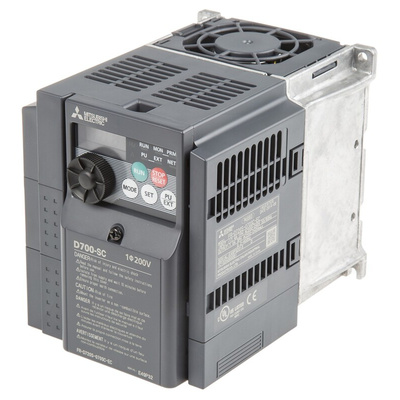Mitsubishi Inverter Drive, 1.5 kW, 1 Phase, 230 V ac, 7 A, FR-D720S Series