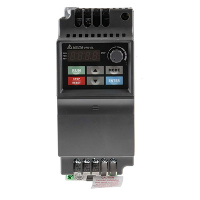 Delta Electronics Inverter Drive, 0.75 kW, 1 Phase, 230 V ac, 9.5 A, VFD-EL Series