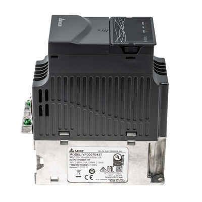 Delta Electronics Inverter Drive, 0.75 kW, 3 Phase, 460 V ac, 3.2 A, VFD-E Series