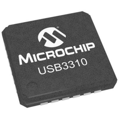 Microchip USB3310C-CP, USB Transceiver, USB 2.0, 1.8 V, 24-Pin QFN