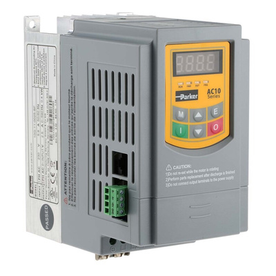 Parker Inverter Drive, 0.37 kW, 1 Phase, 230 V ac, 6.1 A, AC10 Series