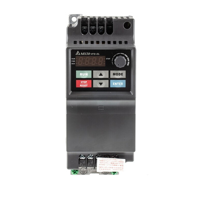 Delta Electronics Inverter Drive, 0.75 kW, 3 Phase, 400 V ac, 3.2 A, VFD-EL Series