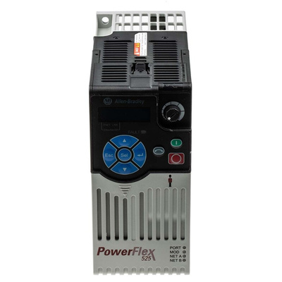 Allen Bradley Inverter Drive, 0.4 kW, 3 Phase, 400 V ac, 1.4 A, PowerFlex 525 Series