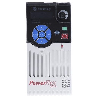 Allen Bradley Inverter Drive, 2.2 kW, 3 Phase, 480 V ac, 6 A, PowerFlex 525 Series