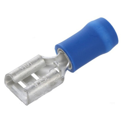 JST, FVDDF Blue Insulated Spade Connector, 6.35 x 0.8mm Tab Size, 1mm² to 2.6mm²