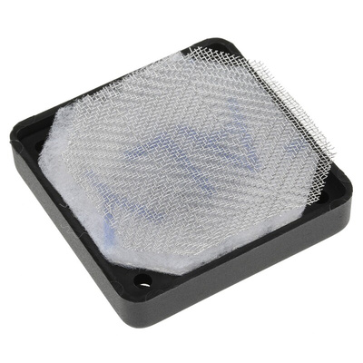 Essentra Fan Filter for 60mm Fans, PET, Stainless Steel Filter, Glass Fibre Reinforced Nylon Frame, 64.9 x 64.9mm