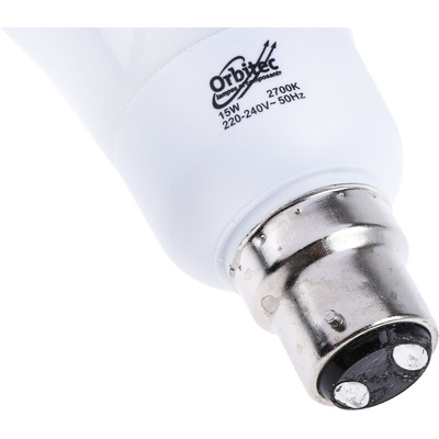 B22 Oval Shape CFL Bulb, 15 W, 2700K, Warm White Colour Tone