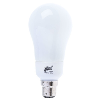 B22 Oval Shape CFL Bulb, 15 W, 2700K, Warm White Colour Tone