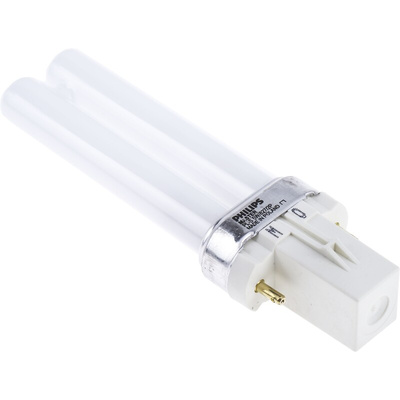 G23 Twin Tube Shape CFL Bulb, 5 W, 2700K, Warm White Colour Tone