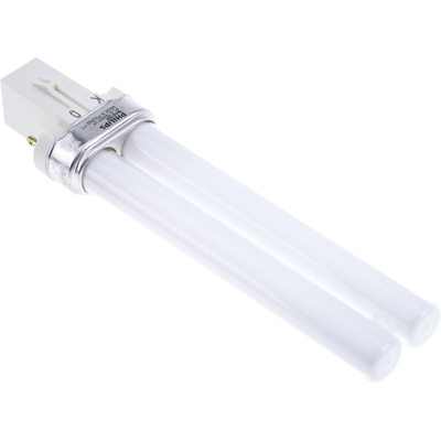 G23 Twin Tube Shape CFL Bulb, 7 W, 2700K, Warm White Colour Tone