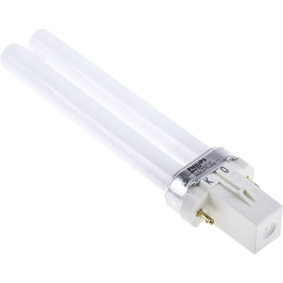 G23 Twin Tube Shape CFL Bulb, 7 W, 2700K, Warm White Colour Tone