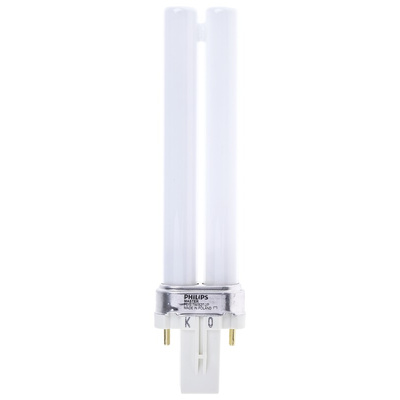 G23 Twin Tube Shape CFL Bulb, 7 W, 2700K, Warm White Colour Tone