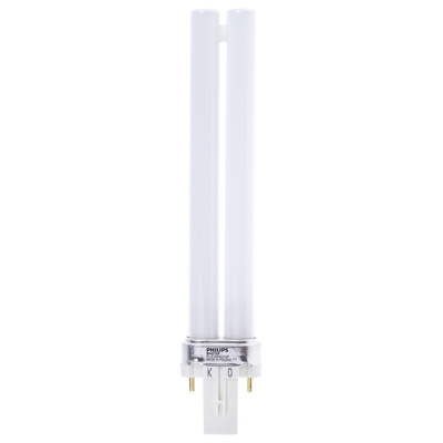 G23 Twin Tube Shape CFL Bulb, 9 W, 2700K, Warm White Colour Tone