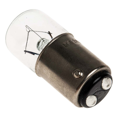 RS PRO BA15d Indicator Light, Clear, 24 V ac, 200 mA, 1000h