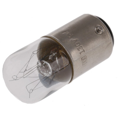 RS PRO BA15d Indicator Light, Clear, 130 V, 2000h