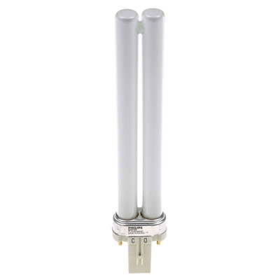 G23 Twin Tube Shape CFL Bulb, 9 W, 4000K, Cool White Colour Tone