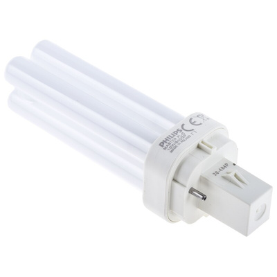 G24d-1 Quad Tube Shape CFL Bulb, 10 W, 4000K, Cool White Colour Tone