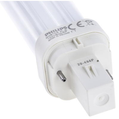 G24d-1 Quad Tube Shape CFL Bulb, 10 W, 4000K, Cool White Colour Tone