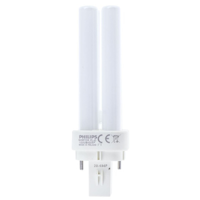 G24d-1 Quad Tube Shape CFL Bulb, 10 W, 4000K, Cool White Colour Tone