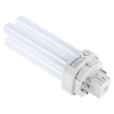 G24q-1 Quad Tube Shape CFL Bulb, 10 W, 4000K, Cool White Colour Tone