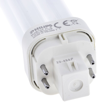 G24q-1 Quad Tube Shape CFL Bulb, 10 W, 4000K, Cool White Colour Tone