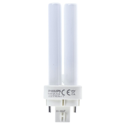 G24q-1 Quad Tube Shape CFL Bulb, 10 W, 4000K, Cool White Colour Tone