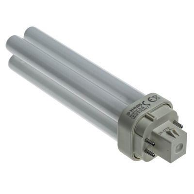 G24q-2 Quad Tube Shape CFL Bulb, 18 W, 4000K, Cool White Colour Tone