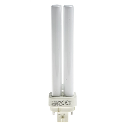 G24q-2 Quad Tube Shape CFL Bulb, 18 W, 4000K, Cool White Colour Tone