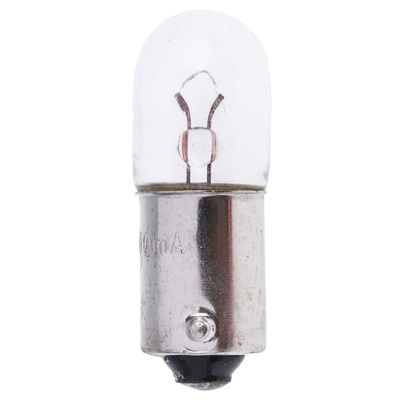 RS PRO BA9s Indicator Light, Clear, 6 V, 200 mA, 15000h