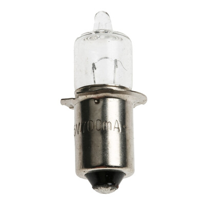 RS PRO 4.55 W Clear Halogen Bulb P13.5s, Mini Candle, 6.5 V, 9.3mm