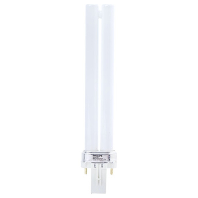 G23 Twin Tube Shape CFL Bulb, 9 W, 3000K, Warm White Colour Tone