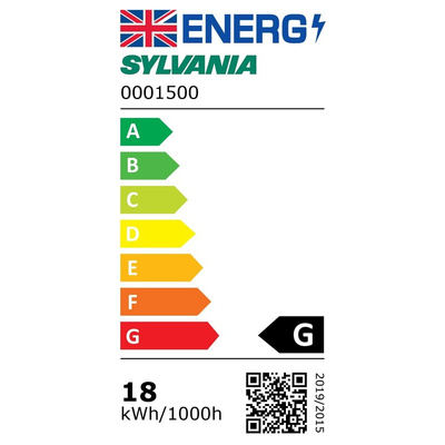 Sylvania 18 W T8 Fluorescent Tube, 1350 lm, 600mm, G13