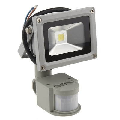 RS PRO, Security Floodlight, 1 LED, 10 W, 800 → 900 lm, IP65 PIR, 85 → 265 V ac