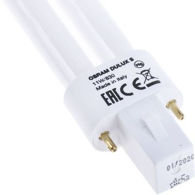 G23 DULUX Quad Tube Shape CFL Bulb, 11 W, 3000K, Warm White Colour Tone