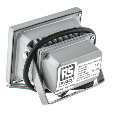 RS PRO Floodlight, 1 LED, 10 W, 1100 lm, IP65, 85 → 265 V ac