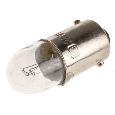 RS PRO BA9s Indicator Light, Clear, 24 V, 50 mA, 10000h