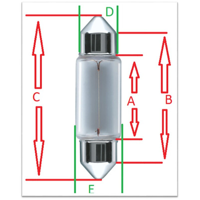 Osram SV8.5-8 Automotive Incandescent Lamp, Clear, 24 V