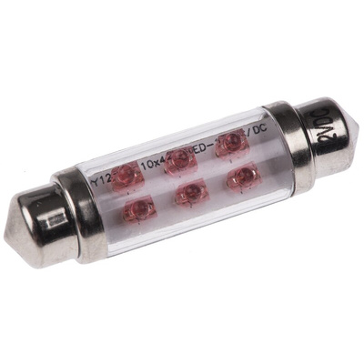 JKL Components LED Car Bulb, Red, Festoon shape