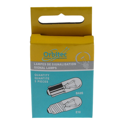 Orbitec BA9s Indicator Light, Clear, 24 V, 85 mA, 1000h