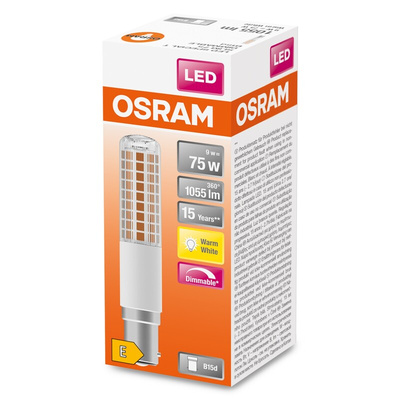 Osram LED SPECIAL T SLIM B15d LED GLS Bulb 9 W(75W), 2700K, Warm White, Linear shape