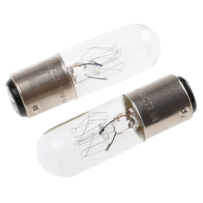 RS PRO BA15d Indicator Light, Clear, 220 → 260 V, 27 mA, 3000h
